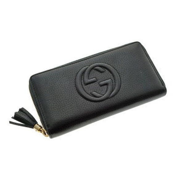 GUCCI Zip Wallet Black Leather - Picture 1 of 8